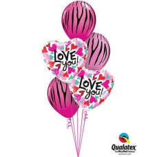 Bukiet 498 Love You Converging Hearts Qualatex #46070-2 12584-2 76890
